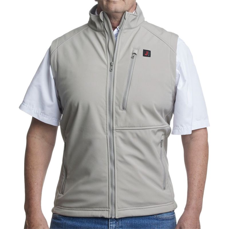 Justin | Men's Wind/Water Resisting Vest-Solid Stone